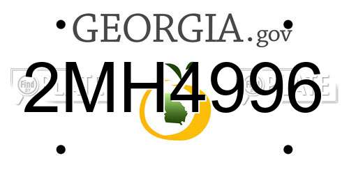 2MH4996 Georgia License Plate