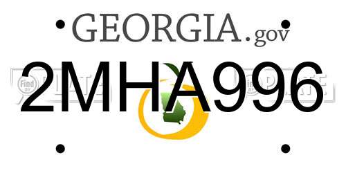 2MHA996 Georgia License Plate