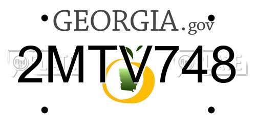 2MTV748 Georgia License Plate