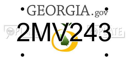 2MV243 Georgia License Plate