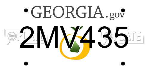 2MV435 Georgia License Plate