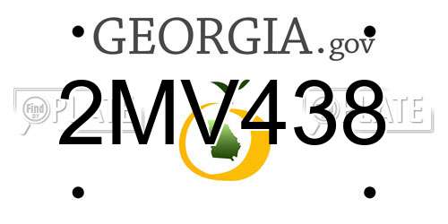 2MV438 Georgia License Plate