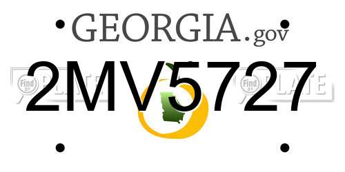 2MV5727 Georgia License Plate