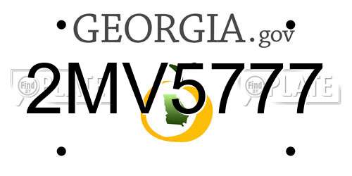 2MV5777 Georgia License Plate
