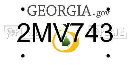 2MV743 Georgia License Plate