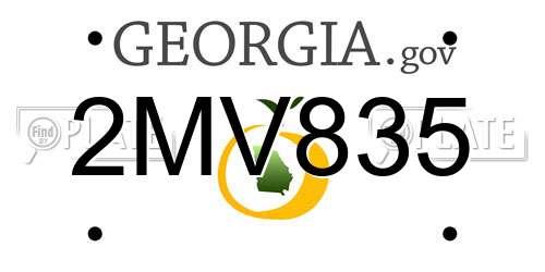 2MV835 Georgia License Plate
