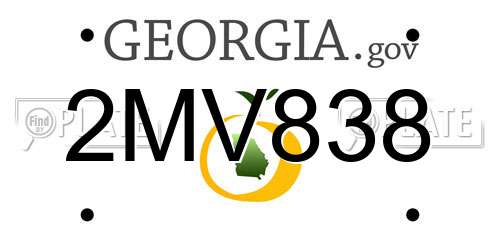 2MV838 Georgia License Plate