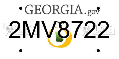2MV8722 Georgia License Plate