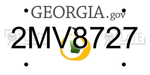 2MV8727 Georgia License Plate