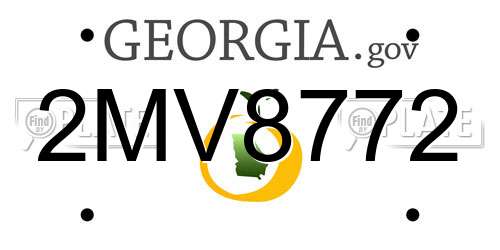 2MV8772 Georgia License Plate