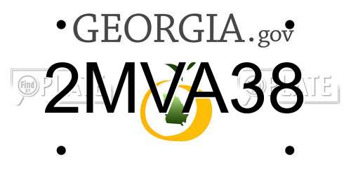 2MVA38 Georgia License Plate