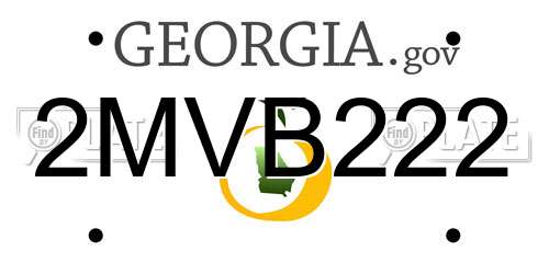 2MVB222 Georgia License Plate