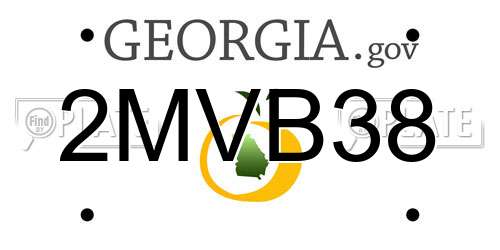 2MVB38 Georgia License Plate