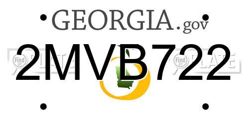 2MVB722 Georgia License Plate