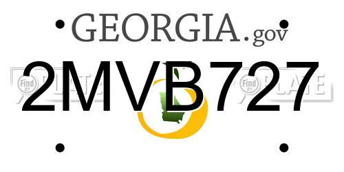 2MVB727 Georgia License Plate