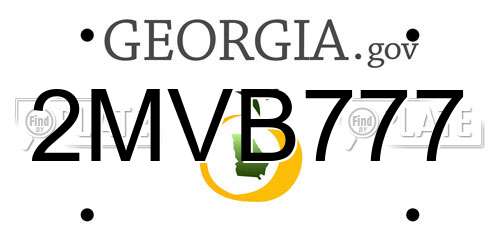 2MVB777 Georgia License Plate