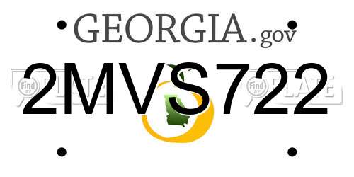 2MVS722 Georgia License Plate