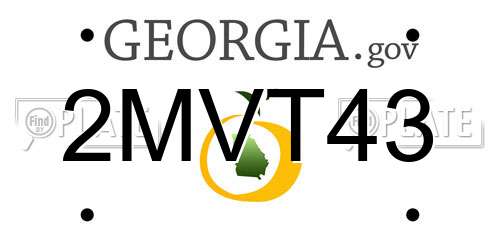 2MVT43 Georgia License Plate