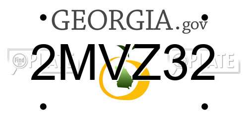 2MVZ32 Georgia License Plate