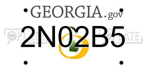 2N02B5 Georgia License Plate