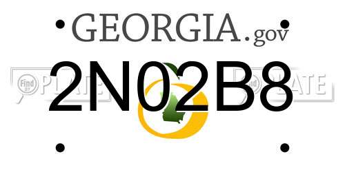 2N02B8 Georgia License Plate