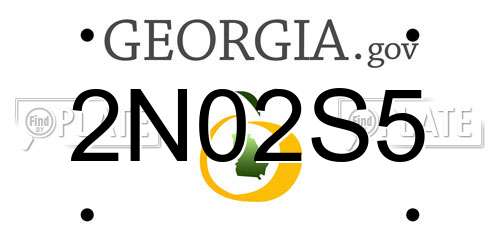 2N02S5 Georgia License Plate