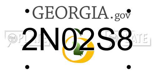 2N02S8 Georgia License Plate