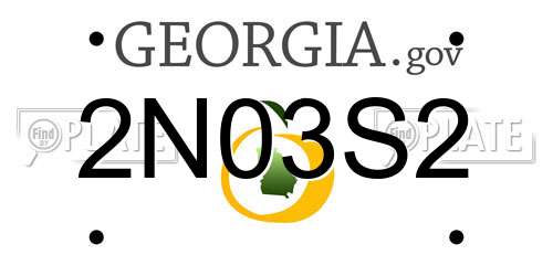 2N03S2 Georgia License Plate