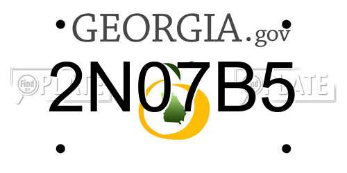 2N07B5 Georgia License Plate
