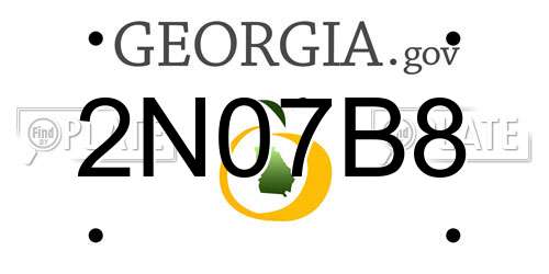 2N07B8 Georgia License Plate