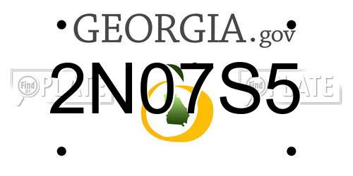 2N07S5 Georgia License Plate