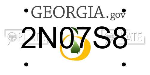2N07S8 Georgia License Plate