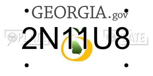 2N11U8 Georgia License Plate