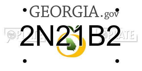 2N21B2 Georgia License Plate
