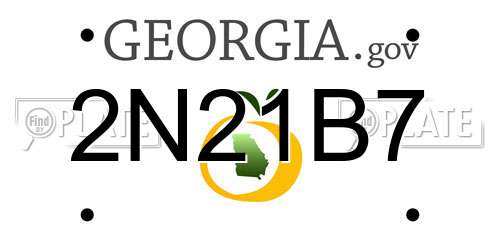 2N21B7 Georgia License Plate