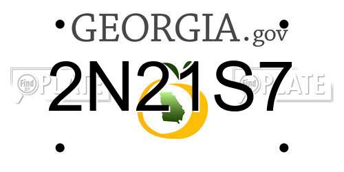 2N21S7 Georgia License Plate