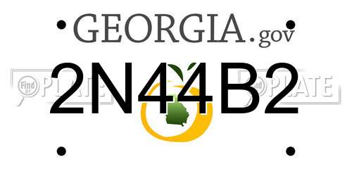 2N44B2 Georgia License Plate