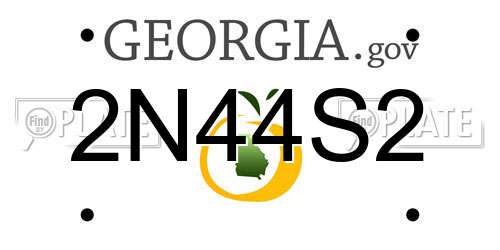 2N44S2 Georgia License Plate