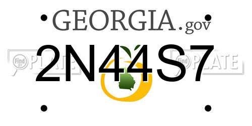 2N44S7 Georgia License Plate