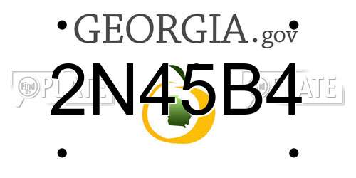 2N45B4 Georgia License Plate
