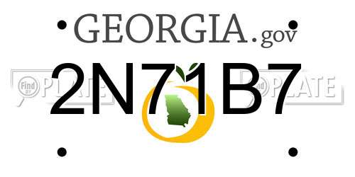 2N71B7 Georgia License Plate
