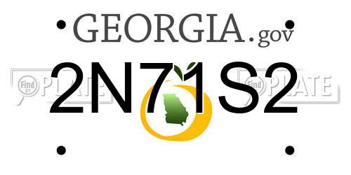 2N71S2 Georgia License Plate
