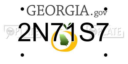 2N71S7 Georgia License Plate