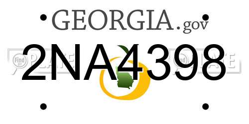 2NA4398 Georgia License Plate