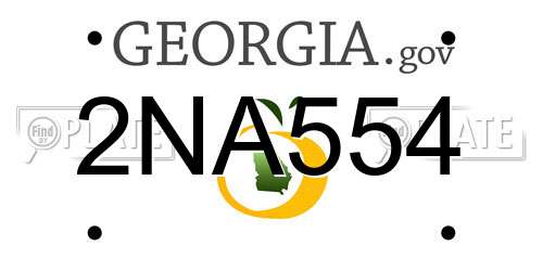 2NA554 Georgia License Plate