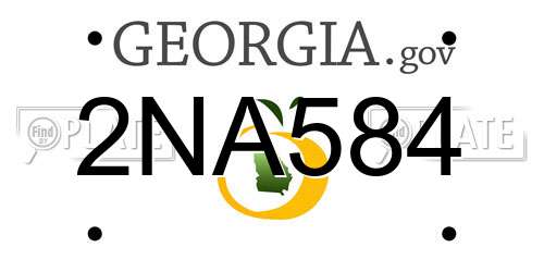 2NA584 Georgia License Plate