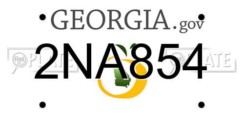 2NA854 Georgia License Plate