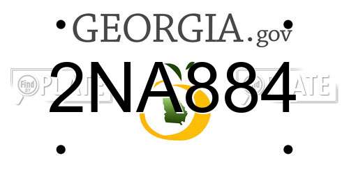 2NA884 Georgia License Plate
