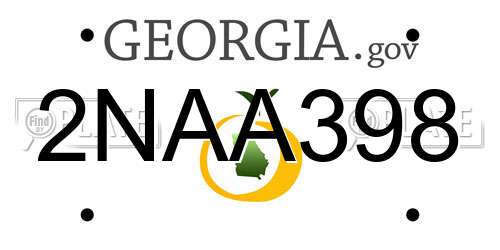2NAA398 Georgia License Plate