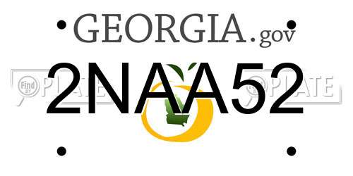 2NAA52 Georgia License Plate